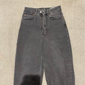 H&M straight high jeans dark grey